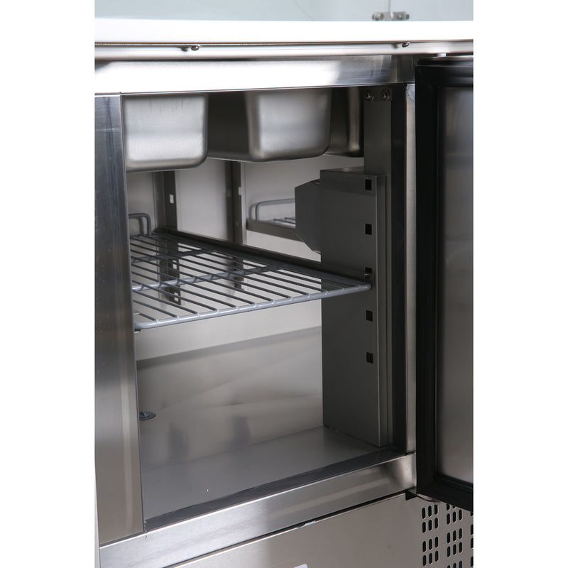 Vaiotec EASYLINE Saladette 700 / 2-fach mit eckigem Glasaufsatz