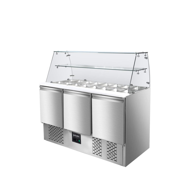 Vaiotec EASYLINE Saladette 700 / 3-fach mit eckigem Glasaufsatz