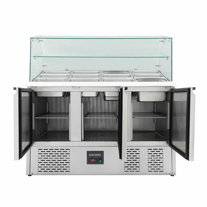 Vaiotec EASYLINE Saladette 700 / 3-fach mit eckigem Glasaufsatz