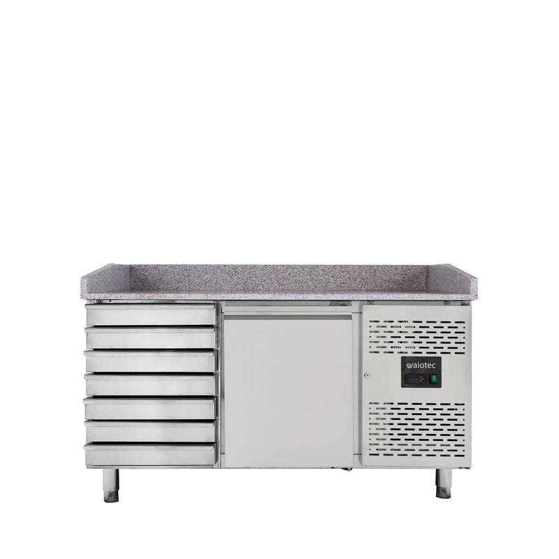 Table réfrigérée à pizza Vaiotec EASYLINE 800 / 1 porte et 7 tiroirs "gris"