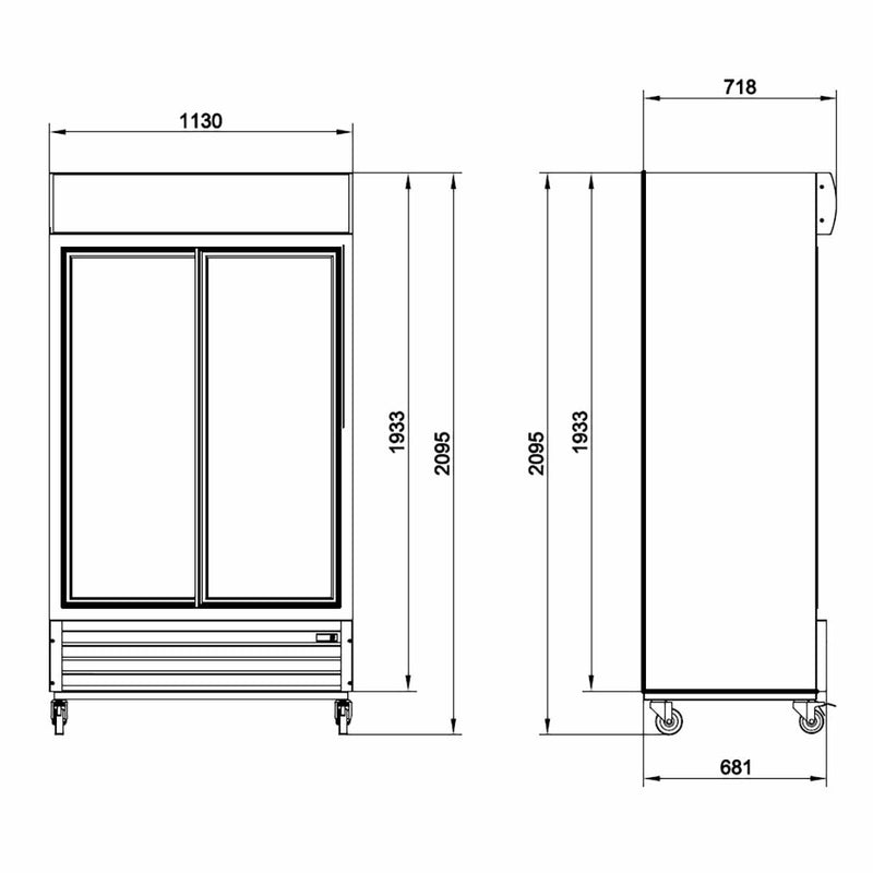 Réfrigérateur à boissons Vaiotec TOPLINE 1000 / 2 portes coulissantes