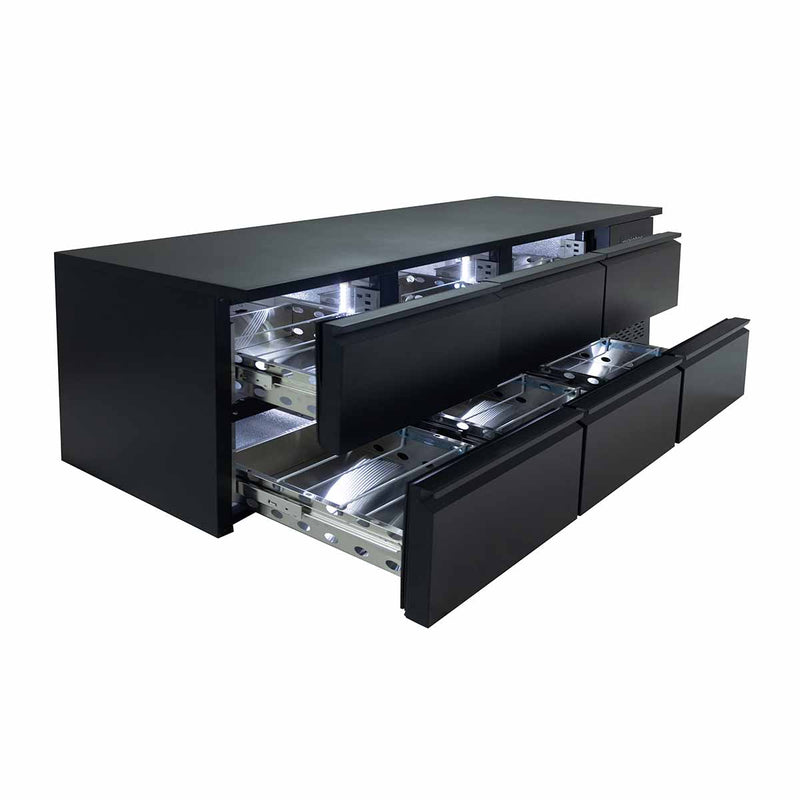 Vaiotec EASYLINE barkoeltafel zwart / 6 laden - 425 l