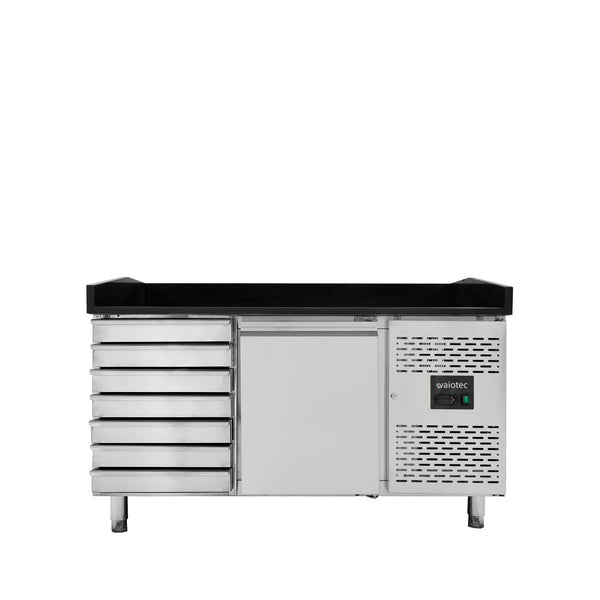 Vaiotec EASYLINE pizzakoeltafel 800 / 1 deur &amp; 7 laden "zwart"