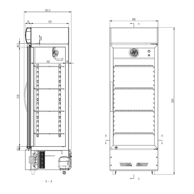 Vaiotec EASYLINE Getränkekühlschrank 290 Liter mit Leuchtaufsatz "schwarz"