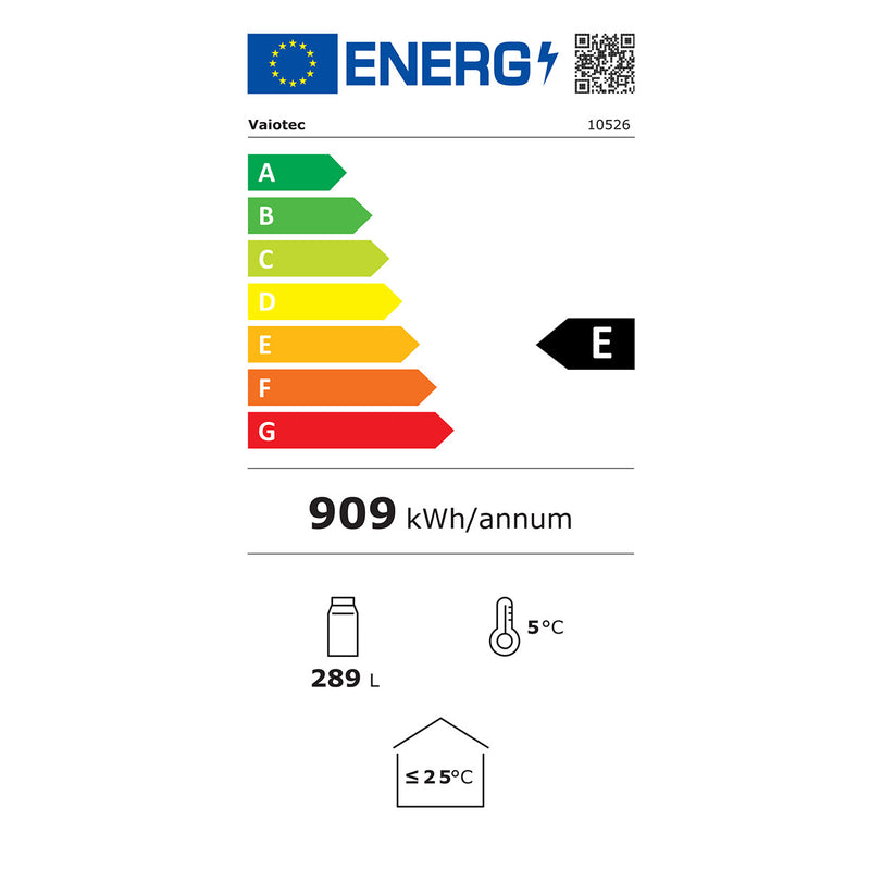 Vaiotec EASYLINE Getränkekühlschrank 290 Liter mit Leuchtaufsatz "schwarz"