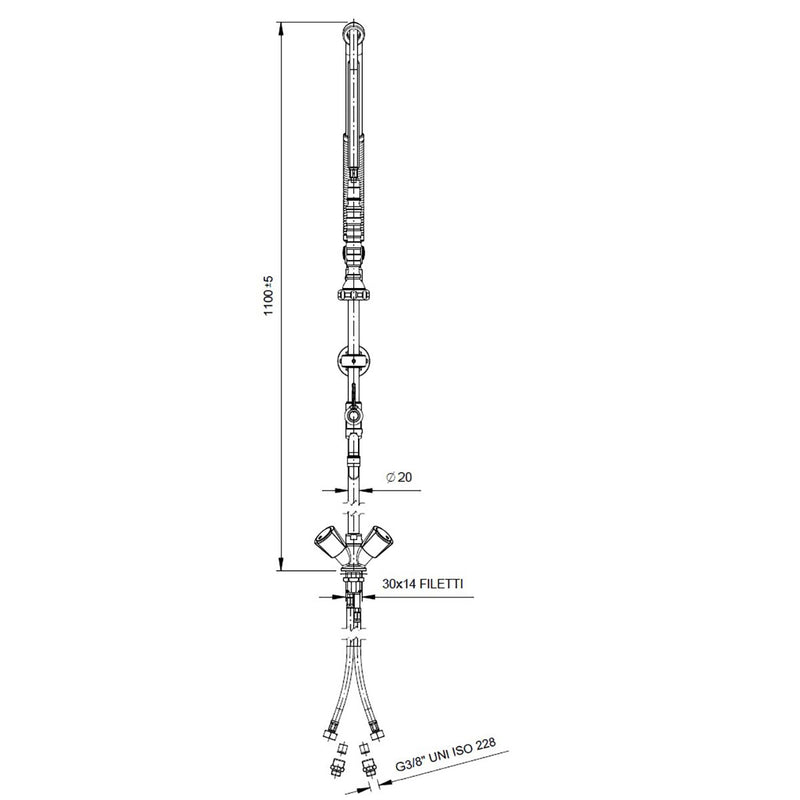 Vaiotec TOPLINE Geschirrwaschbrause mit Schwenkauslauf / 2 Mischventilen & Zug-Automatik - Einloch