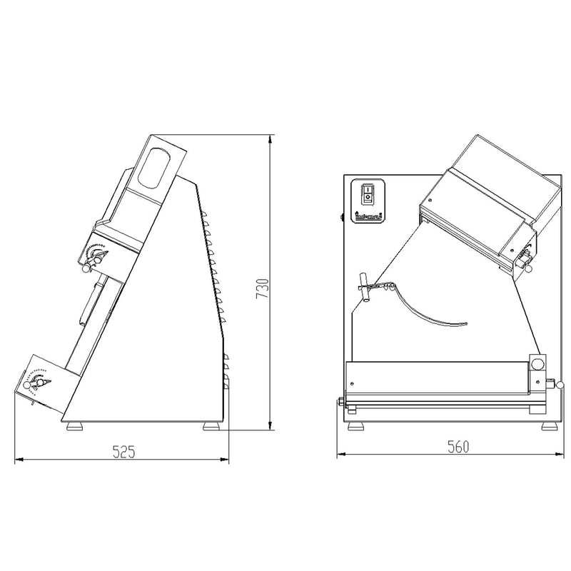 Vaiotec EASYLINE Teigausrollmaschine 40er