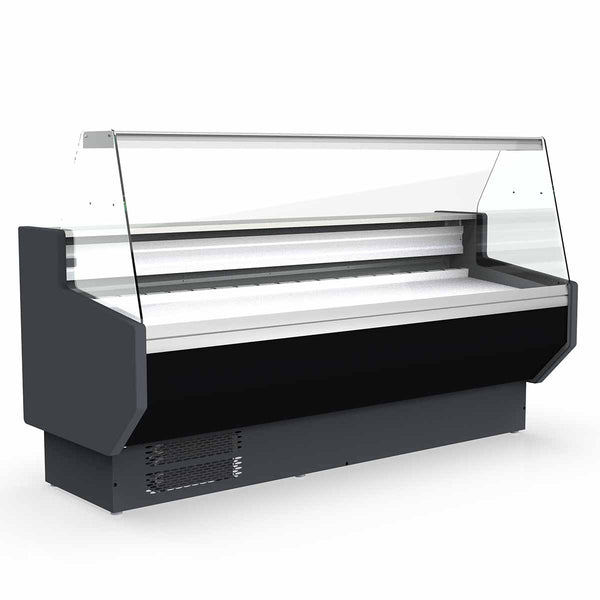 Vaiotec TOPLINE koelwerkbank 250 - recht front glas "zwart"