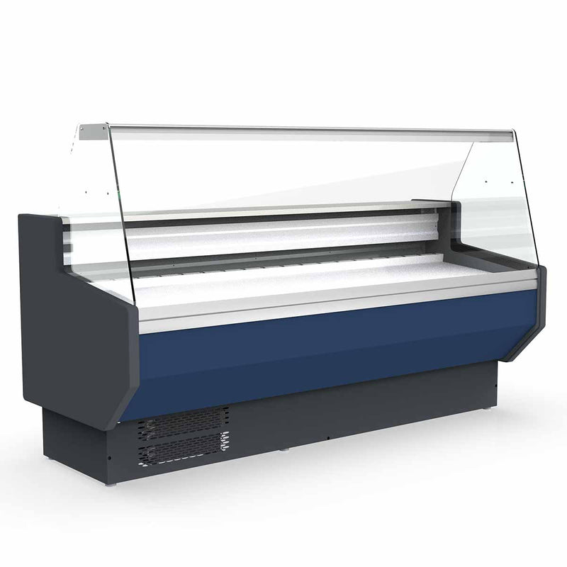 Vaiotec TOPLINE koelwerkbank 150 - recht front glas "blauw"