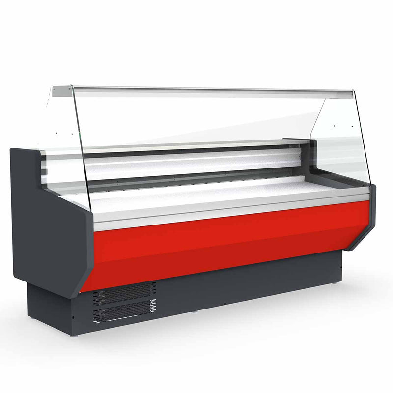 Vaiotec TOPLINE koelwerkbank 100 - recht front glas "rood"