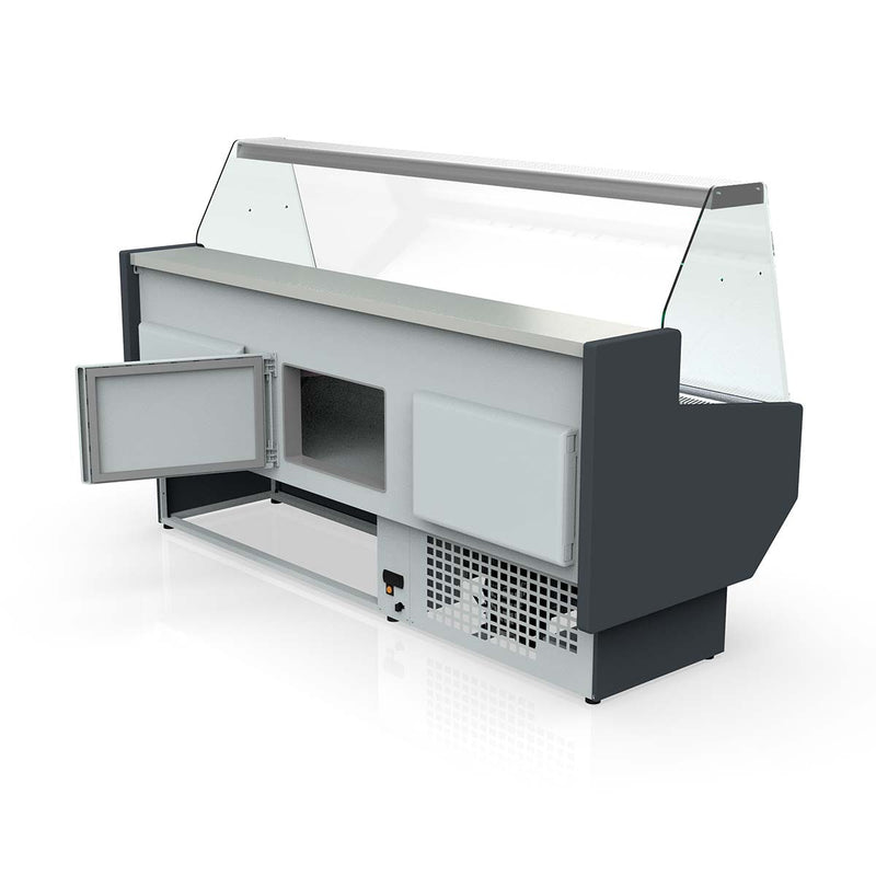 Vaiotec TOPLINE koelwerkbank 150 - recht front glas "geel"