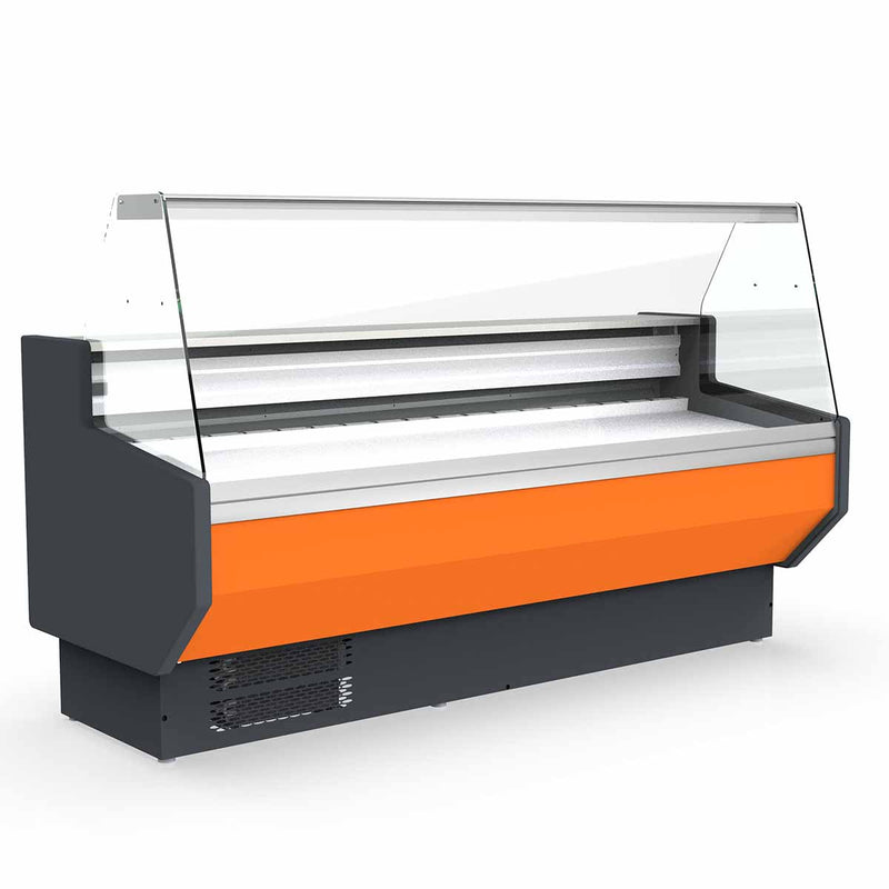 Vaiotec TOPLINE koelwerkbank 100 - recht front glas "oranje"