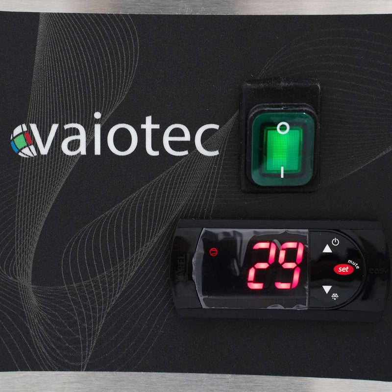 Vaiotec EASYLINE Pizzakühltisch 800 / 3-türig "schwarz" inkl. Kühlaufsatz GN1/4