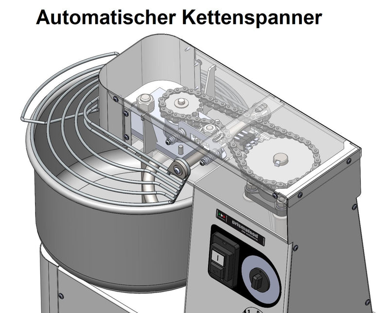 Prismafood deegmachine - 2 snelheden - kominhoud: 16 liter / 12 kg deeg - scharnierende roerder H2O