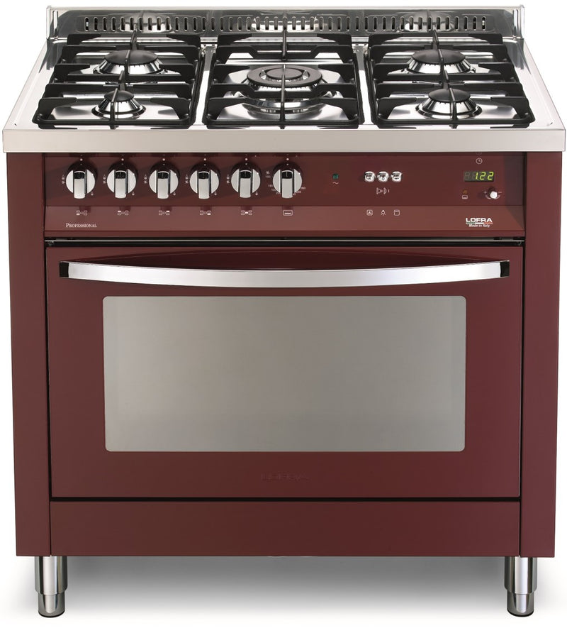 LOFRA - RAINBOW - GAS SINGLE OVEN 90 cm - PRG 96 GVT/C - Burgundy