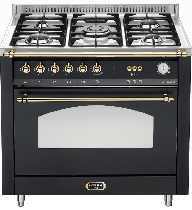 LOFRA - DOLCEVITA - GAS SINGLE OVEN 90cm - RNMG 96 GVGT/ CI - Black Messing Finish