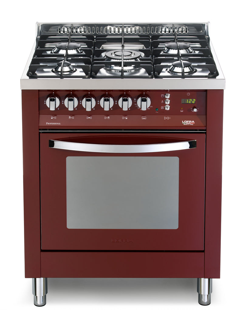 LOFRA - RAINBOW - GAS SINGLE OVEN 70 cm - PR76 GVT/CI - Burgundy