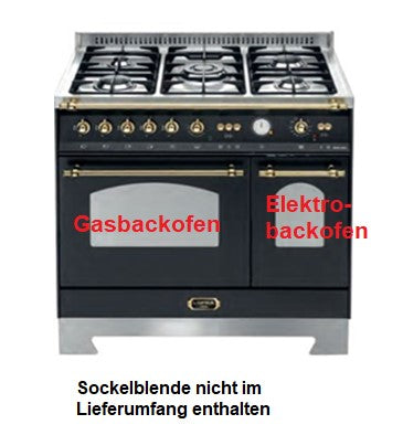 LOFRA - DOLCEVITA - GAS - DOUBLE OVEN 90cm - RNMD 96 GVGTE/ CI - BLACK Messing Finish