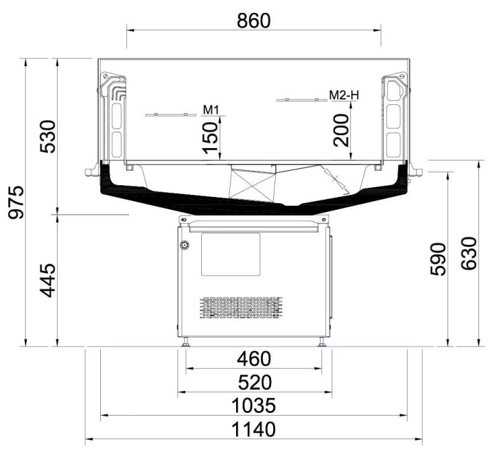 Îlot de refroidissement panoramique NordCap AMETHYST 1250 M2