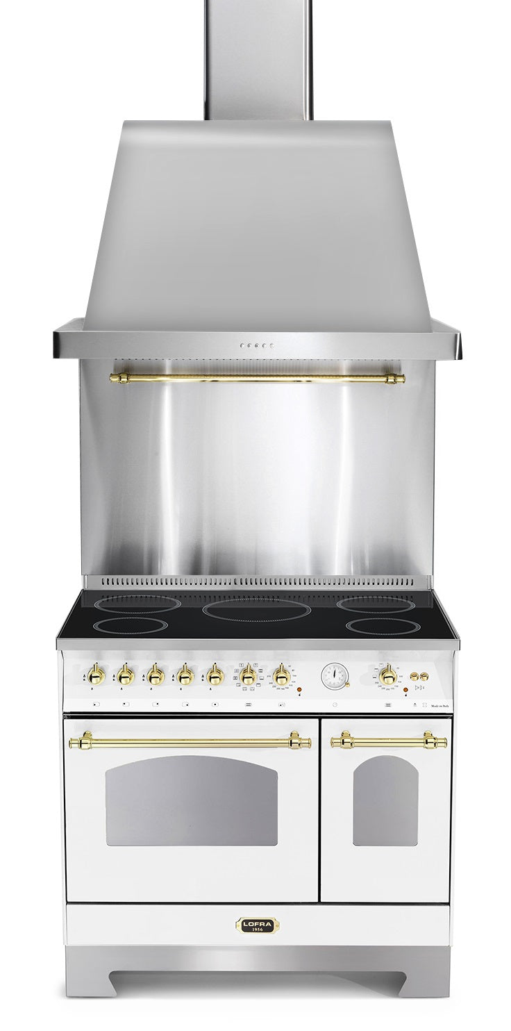 LOFRA - DOLCEVITA INDUCTIE - DUBBELE OVEN 90 cm - RBPD 96 MFTE/ 5I - Parelwit - Messing afwerking 