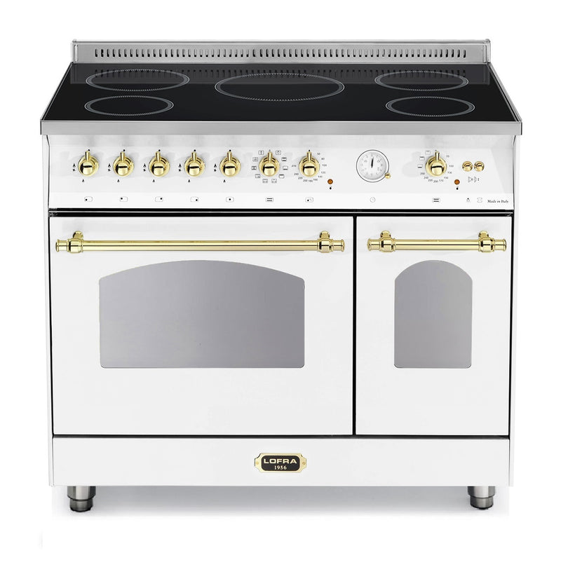 LOFRA - DOLCEVITA INDUCTIE - DUBBELE OVEN 90 cm - RBPD 96 MFTE/ 5I - Parelwit - Messing afwerking 