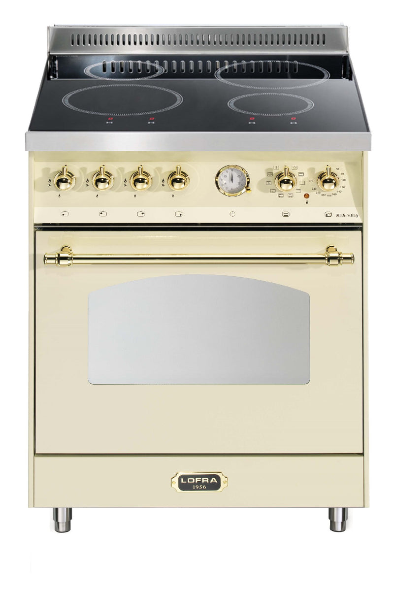 LOFRA - DOLCEVITA INDUCTIE - ENKELE OVEN 60cm - RBI 66 MFT/ 4I - Ivoor - Messing afwerking 