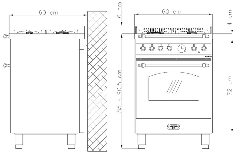 LOFRA - DOLCEVITA - SINGLE OVEN 60 cm - RNM 66 MFT/ CI - Black - Chrome Finish