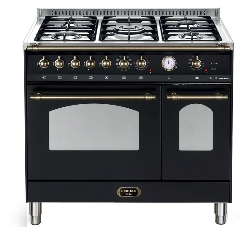 LOFRA - DOLCEVITA - DUBBELE OVEN 90 cm - RNMD 96 MFTE/ CI - Zwart - Bronzen afwerking 