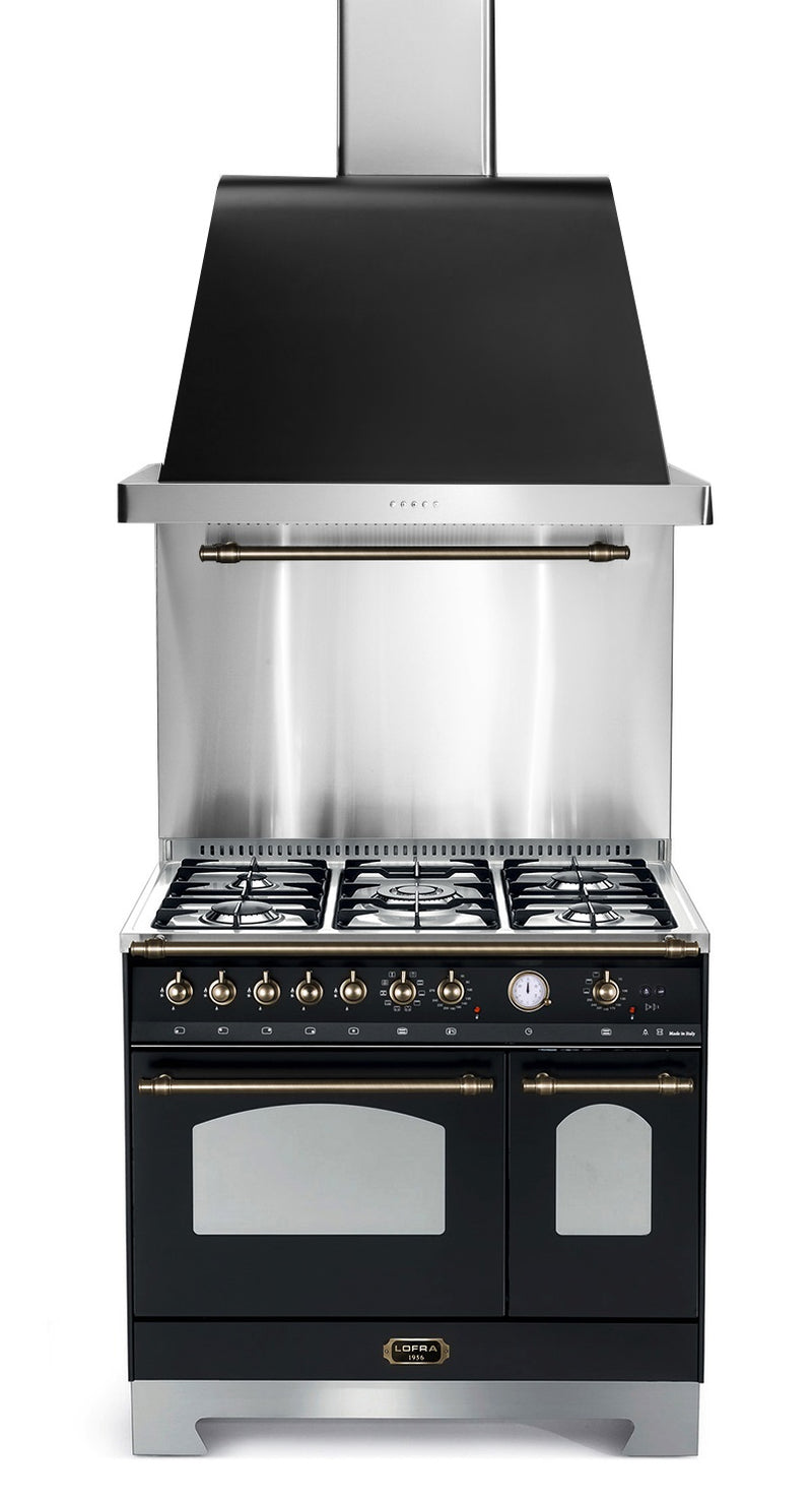 LOFRA - DOLCEVITA - DUBBELE OVEN 90 cm - RNMD 96 MFTE/ CI - Zwart - Bronzen afwerking 