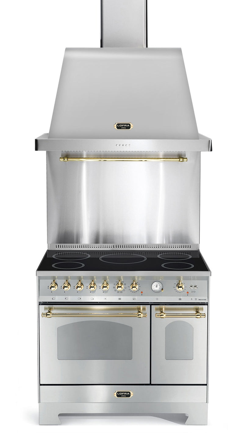 LOFRA - DOLCEVITA INDUCTIE - DUBBELE OVEN 90 cm - RSD 96 MFTE/ 5I - ROESTVRIJ STAAL Messing afwerking 