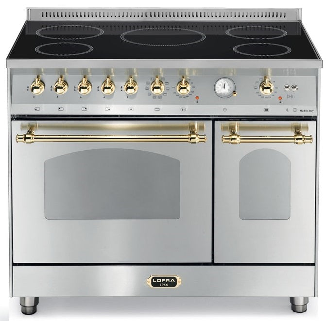 LOFRA - DOLCEVITA INDUCTIE - DUBBELE OVEN 90 cm - RSD 96 MFTE/ 5I - ROESTVRIJ STAAL Messing afwerking 