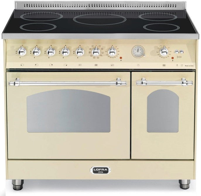 LOFRA - DOLCEVITA INDUCTIE - DUBBELE OVEN 90 cm - RBID 96 MFTE/ 5I - Ivoor - Chroom afwerking 