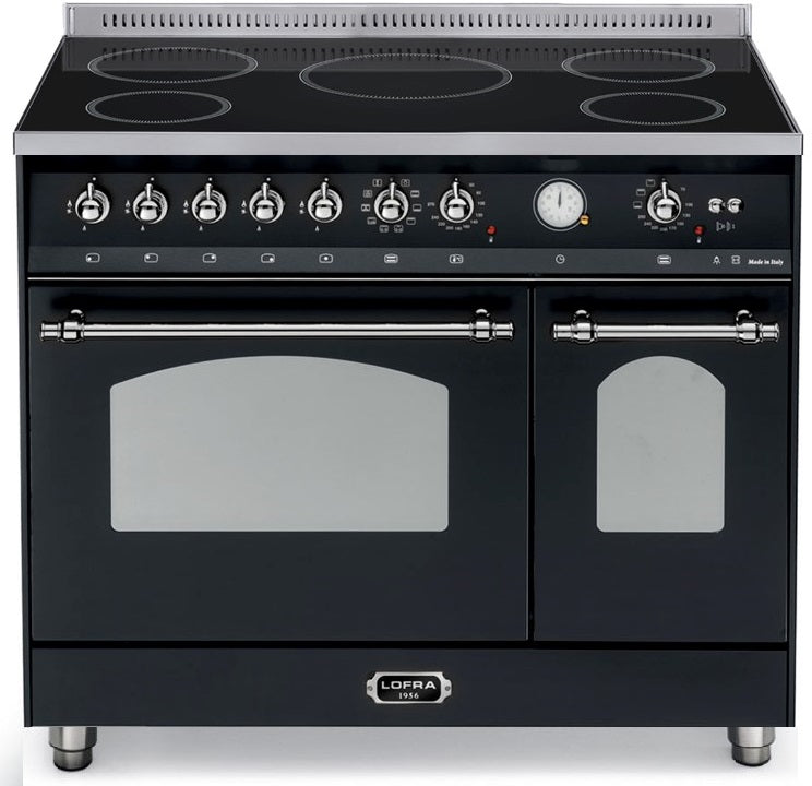 LOFRA - DOLCEVITA INDUCTIE - DUBBELE OVEN 90 cm - RNMD 96 MFTE/ 5I - Zwart Chroom Afwerking 