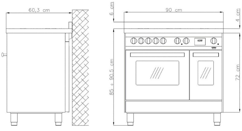 LOFRA - VENEZIA INDUKTION - DOUBLE OVEN - PRD 96 MFTE/ 5I - Edelstahl - Fire Red