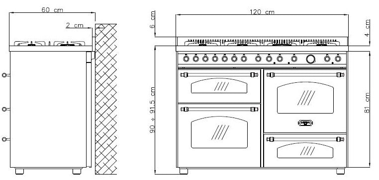 LOFRA - DOLCEVITA - QUATTROPORTE 120 cm - RNM 126 SMFET+MFT / 2 AEO - Black Messing Finish