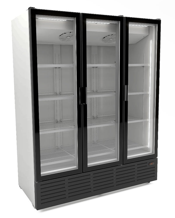 RÉFRIGÉRATEUR COMBISTEEL 3 PORTES VITRÉES - BLANC 9002