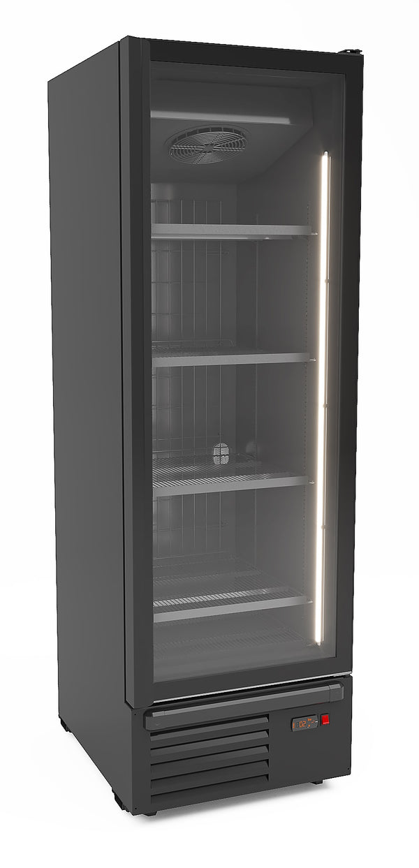 COMBISTEEL TIEFKÜHLSCHRANK 1 GLASTÜR SCHWARZ 500L