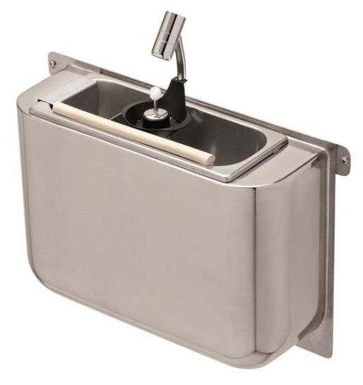 ÉVIER COMBISTEEL POUR CUILLÈRES À GLACE AVEC DOUCHE POUR CUILLÈRES À GLACE 410X120X270 AVEC TROU D'ÉVACUATION D'EAU, RACCORDEMENT D'EAU ET TUYAU DE TROP-PLEIN