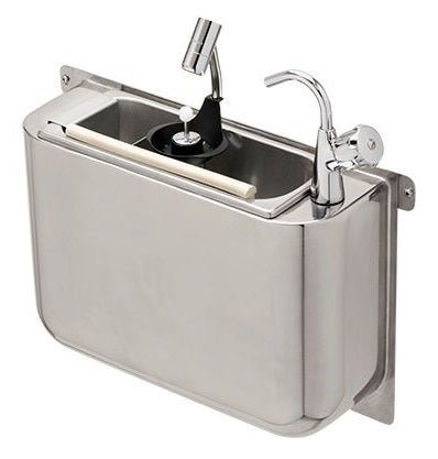 ÉVIER COMBISTEEL POUR CUILLÈRES À GLACE AVEC ROBINET ET DOUCHETTE POUR CUILLÈRES À GLACE 410X120X270 AVEC TROU D'ÉVACUATION D'EAU, RACCORDEMENT D'EAU ET TUYAU DE TROP-PLEIN