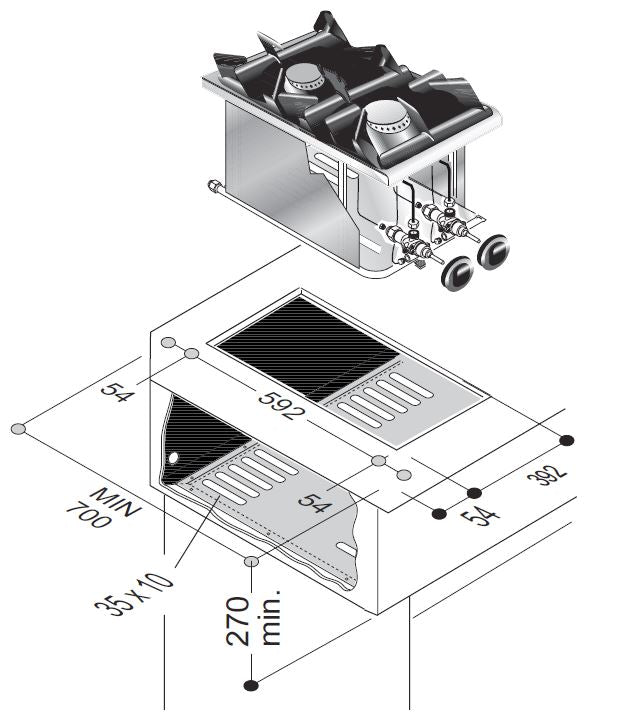 POÊLE À GAZ COMBISTEEL 2 CHAMBRES 7 kW