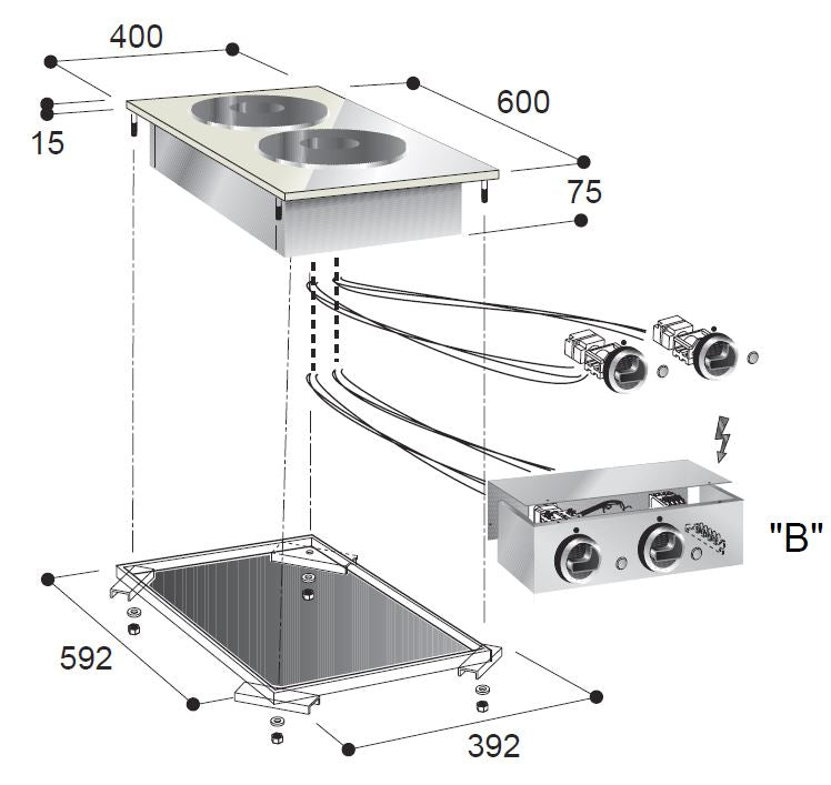 COMBISTEEL ELEKTROHERD 2 PL.