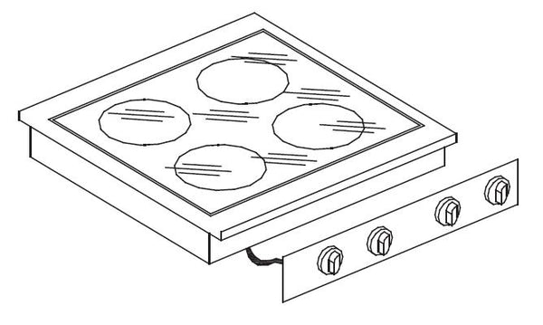 COMBISTEEL GLASKERAMISCHE KACHEL 4 ZONES