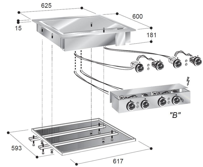 COMBISTEEL EL. GRILLPLAAT GLAD 400V