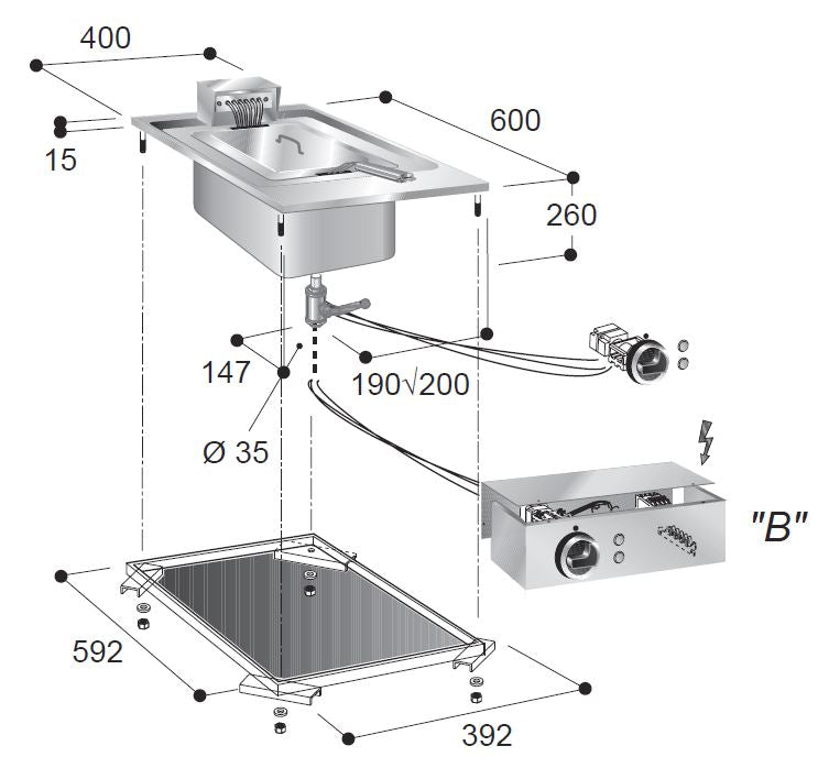 COMBISTEEL ELEKTRISCHE FRITEUSES 1X10 L