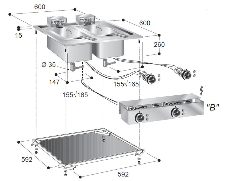 FRITEUSES ELECTRIQUES COMBISTEEL 2X10 L