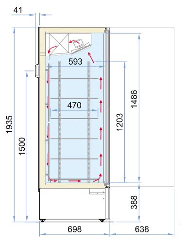 COMBISTEEL TIEFKÜHLSCHRANK GLASTÜR MARIN UMLUFT