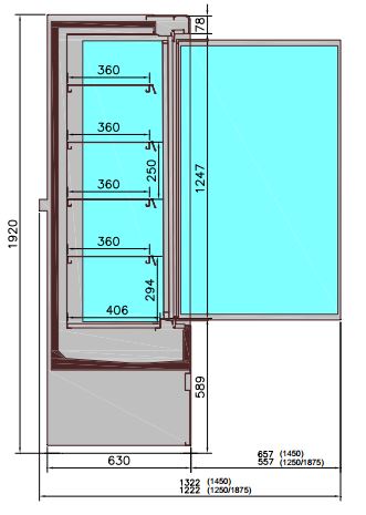 COMBISTEEL WANDKÜHLUNG JAMIE 2 TÜREN 1.3