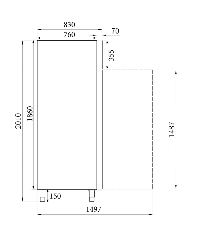 COMBISTEEL KOELKAST RFS 1 DEUR