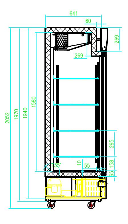 COMBISTEEL KÜHLSCHRANK 1 GLASTÜR