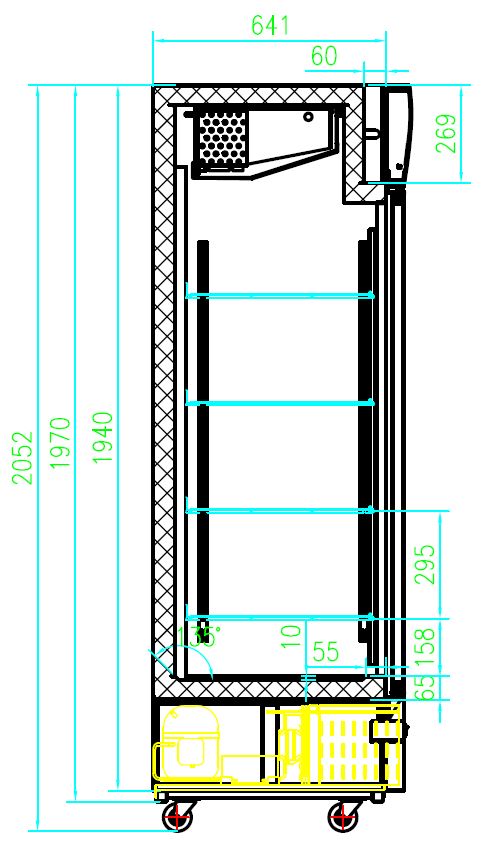 COMBISTEEL KÜHLSCHRANK 2 GLASTÜREN